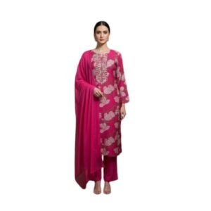 Pink Cotton 3 Piece Suit