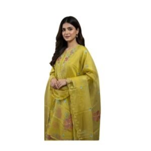 Cotton Inner Yellow 3 Piece Suit