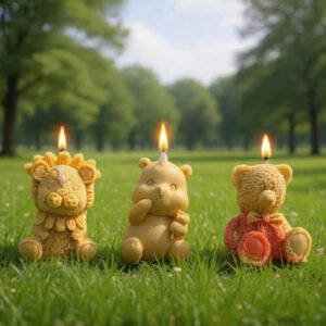 Teddy Bear Lion Candle