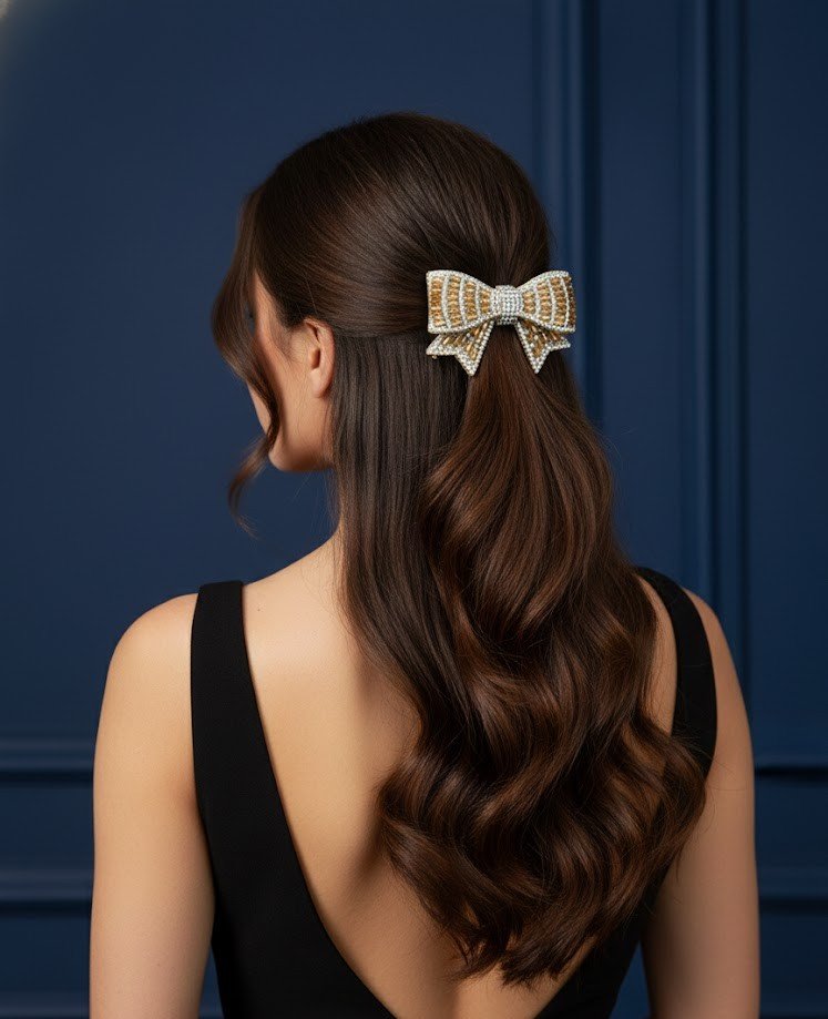 Bow Pin Butterfly Bracelet Combo Set Premium Hair Accessory - Image 2