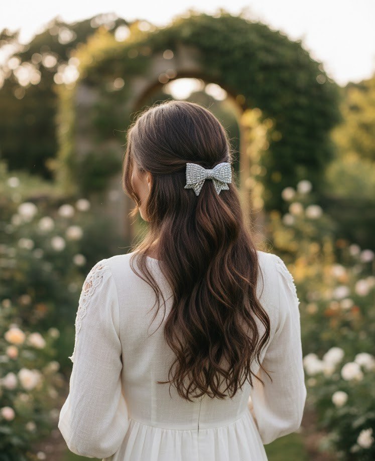 Hair & Hand Combo with Flower Clutcher Handstack & Bow Pin - Image 2