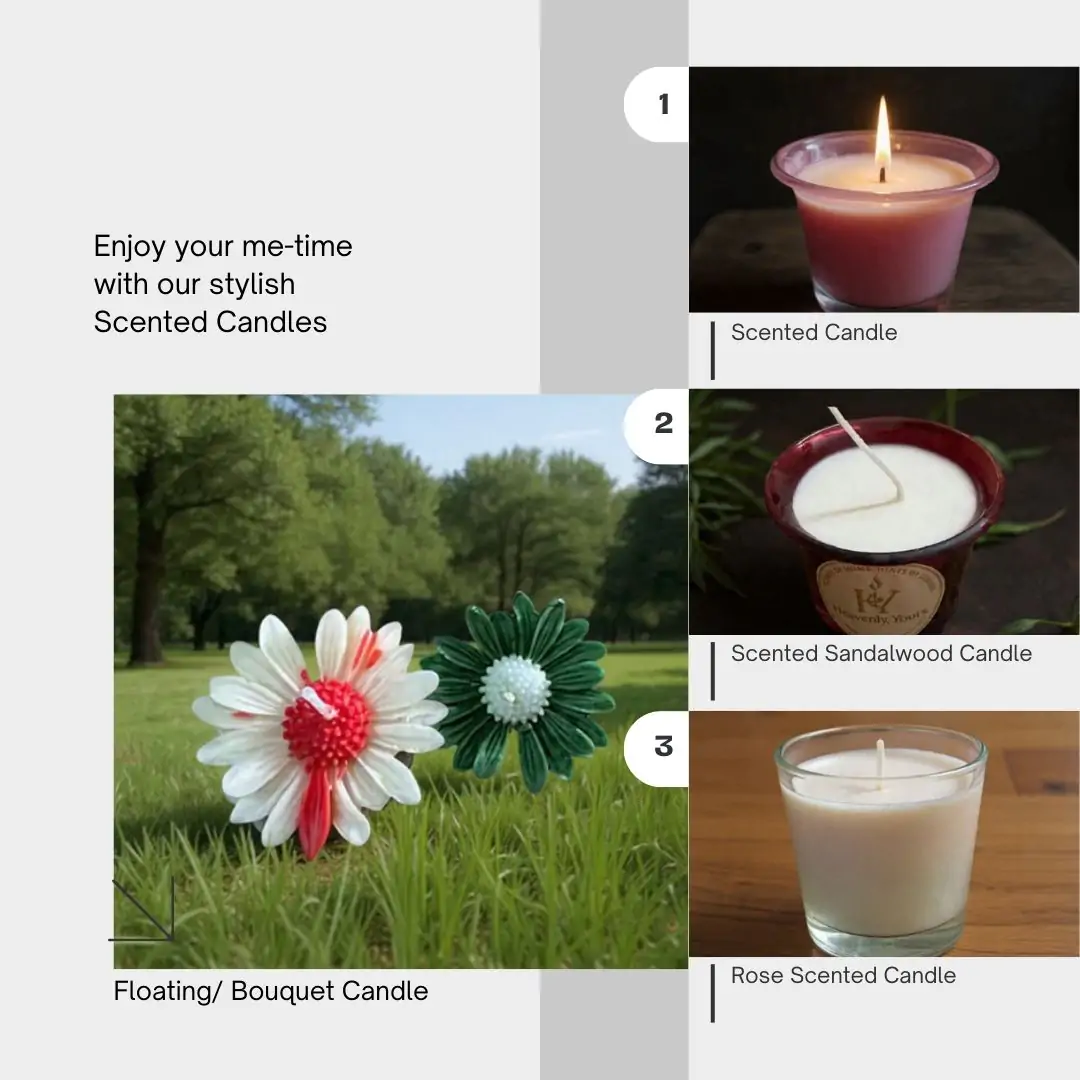 Rose Bouquet Candle Combo – Luxury Rose & Sandalwood Jar Candles for Gifting