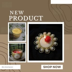 Luxury Candle Combo Set – Premium Pearl Tealight Brass Bowl & Rose Glass Candle