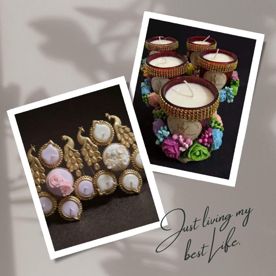 Peacock Urli & Decorative Red Candle Combo | Premium Festive Décor for Indian Homes