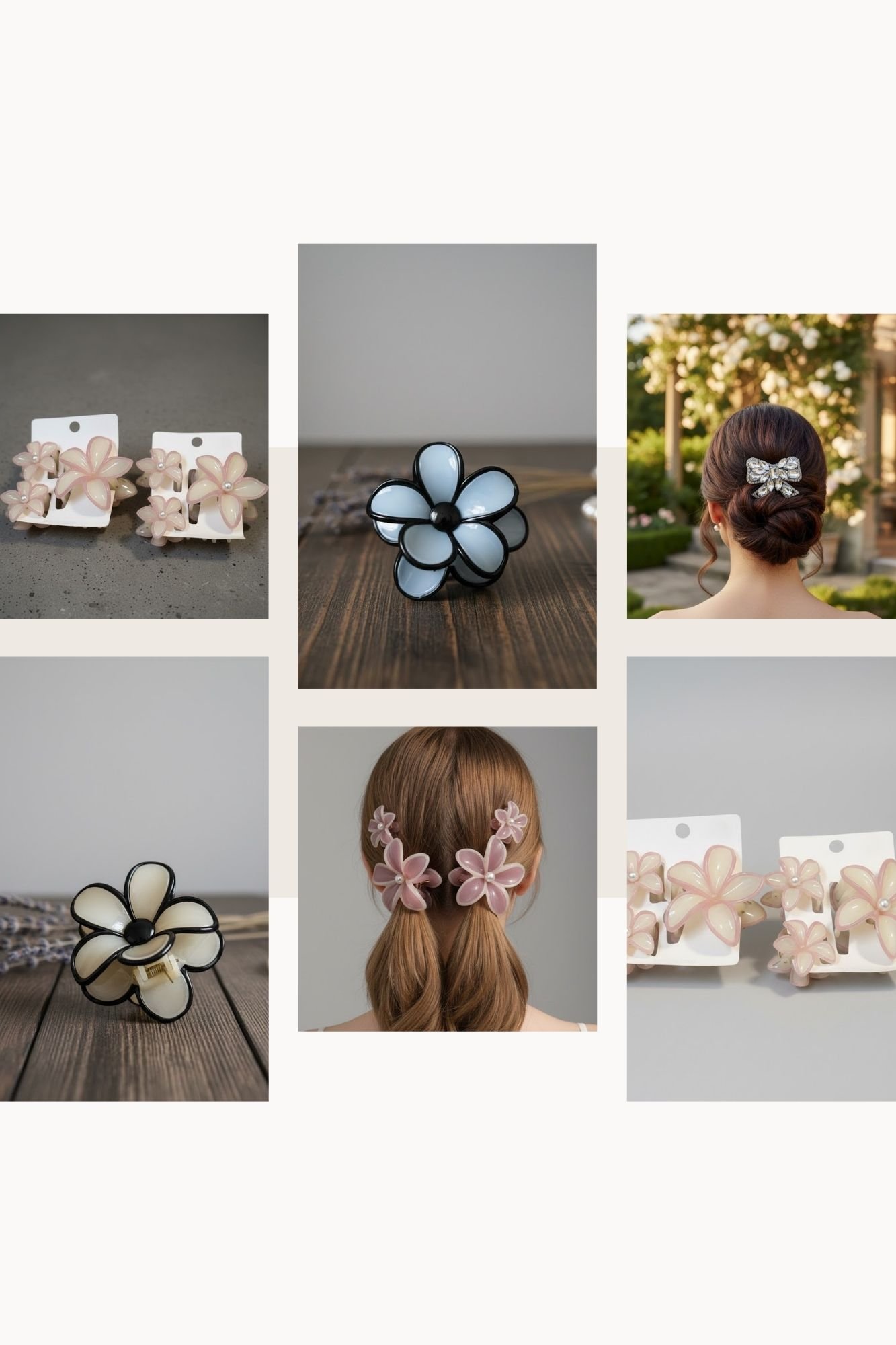 Hair Clutchers & Bow Pin Combo – Stylish Hair Accessories