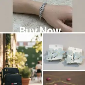 Chain Bracelet Accessory Combo with Sling Jhumki & Clutcher
