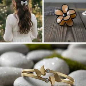 Hair & Hand Combo with Flower Clutcher Handstack & Bow Pin