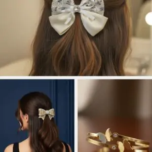 Bow Pin Butterfly Bracelet Combo Set Premium Hair Accessory