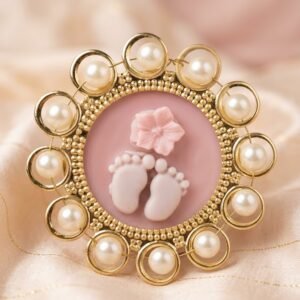 Pearl Scented Tealight Candles with Laxmi Ji Feet and Flower