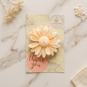 Handmade vanilla scented daisy candle from Heavenly Yours